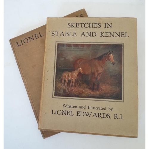 20 - Book: '' Sketches in Stable and Kennel '' written and illustrated by Lionel Edwards, published by G.... 