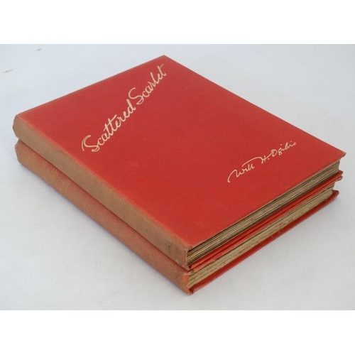 22 - Hunting Books: Two books illustrated by Lionel Edwards  '' Scattered Scarlet '' by Will h Ogilvie, p... 