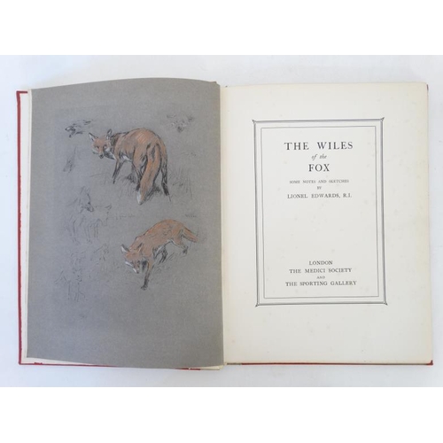 23 - Hunting Books: '' The Wiles of the Fox '' by Lionel Edwards, published by The Medici Society , Londo... 