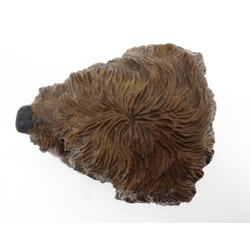 239 - A 21stC hand painted cast bronze novelty inkwell in the form of a Shaggy Dog 4 3/4'' high