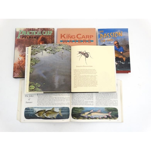 37 - Fishing books: A collection of 5 books on fishing , to include; '' Fishing with Mr Crabtree in all w... 