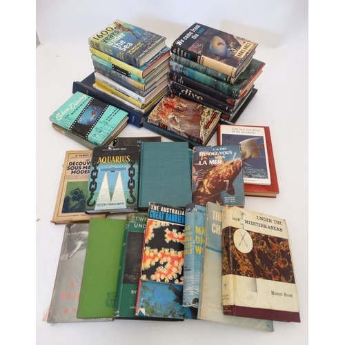 40 - Books: A large collection of Diving books to include: '' The Lost Land '' by John Dunbar, '' Ministr... 