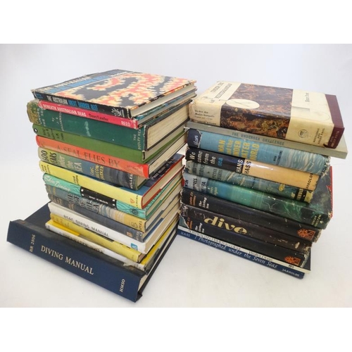 40 - Books: A large collection of Diving books to include: '' The Lost Land '' by John Dunbar, '' Ministr... 