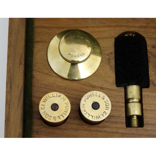 449 - Shooting : A boxed 12 Bore Shotgun Cleaning Kit by William Powell ( Birmingham ) , the walnut case o... 