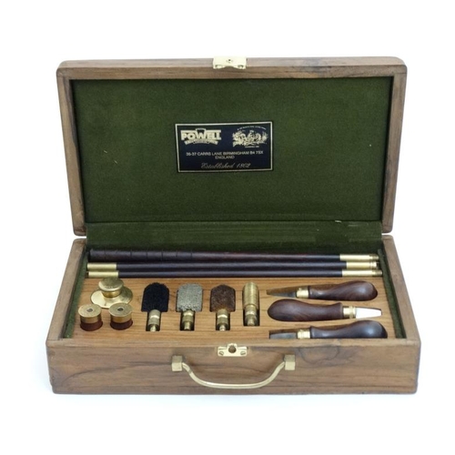 449 - Shooting : A boxed 12 Bore Shotgun Cleaning Kit by William Powell ( Birmingham ) , the walnut case o... 