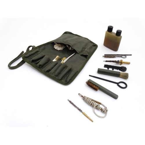 450 - Shooting : A British Army - issue SA80 Rifle Cleaning Kit , to include rods , brushes , pull through... 