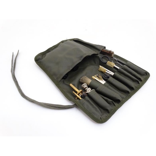 450 - Shooting : A British Army - issue SA80 Rifle Cleaning Kit , to include rods , brushes , pull through... 