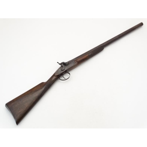 566 - Shotgun : A Rowntree 6 Bore single barrel Percussion Muzzleloading Hammergun , having a 25 3/4'' bla... 