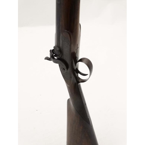 566 - Shotgun : A Rowntree 6 Bore single barrel Percussion Muzzleloading Hammergun , having a 25 3/4'' bla... 