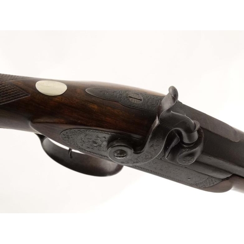 566 - Shotgun : A Rowntree 6 Bore single barrel Percussion Muzzleloading Hammergun , having a 25 3/4'' bla... 