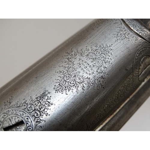 570 - Shotgun : James Purdey & Sons : A c1870 12 Bore back - action Hammergun , having Purdey's patent pus... 