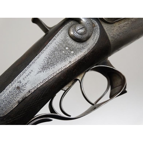 570 - Shotgun : James Purdey & Sons : A c1870 12 Bore back - action Hammergun , having Purdey's patent pus... 