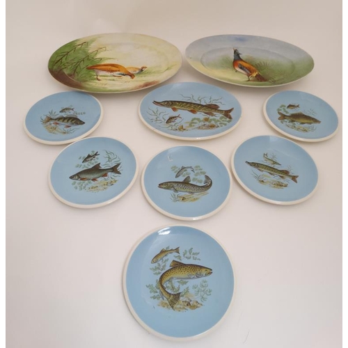 78 - A set of 6 TG Green & Co '' Polo '' pattern plates and matching dish , decorated with images of fres... 