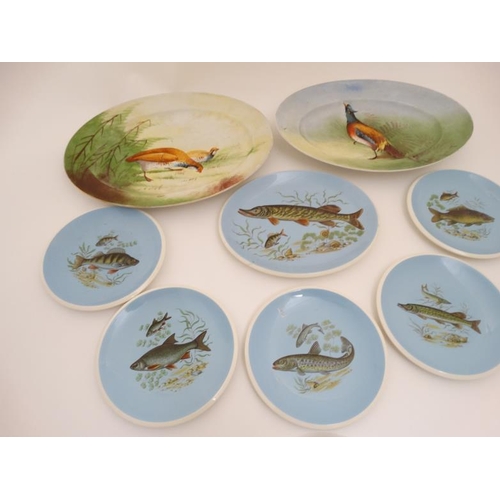 78 - A set of 6 TG Green & Co '' Polo '' pattern plates and matching dish , decorated with images of fres... 