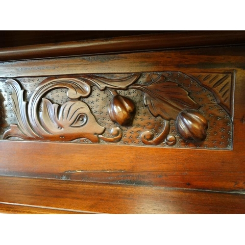 1029 - A stained mahogany fire surround 56'' x 48 1/2'' high x, the top 8 3/4'' deep