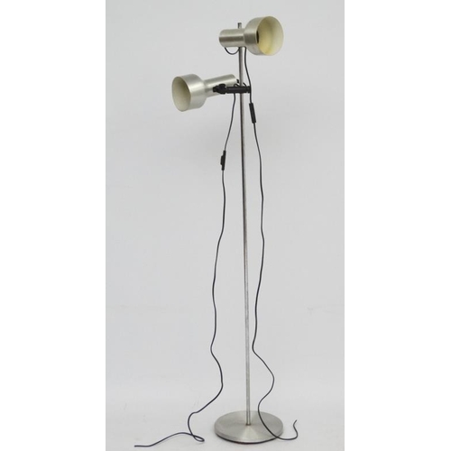 104 - Vintage Retro : a Danish designed Belysning aluminium twin lamp multi directional spot lamp / standa... 