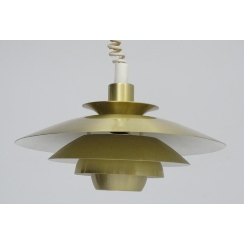 105 - Vintage Retro :    A Danish Pendant ceiling light by JEKA , Alexia 8079-H having  brushed bronze out... 