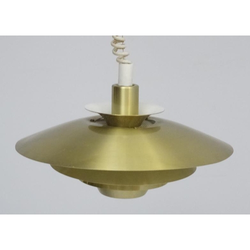 105 - Vintage Retro :    A Danish Pendant ceiling light by JEKA , Alexia 8079-H having  brushed bronze out... 