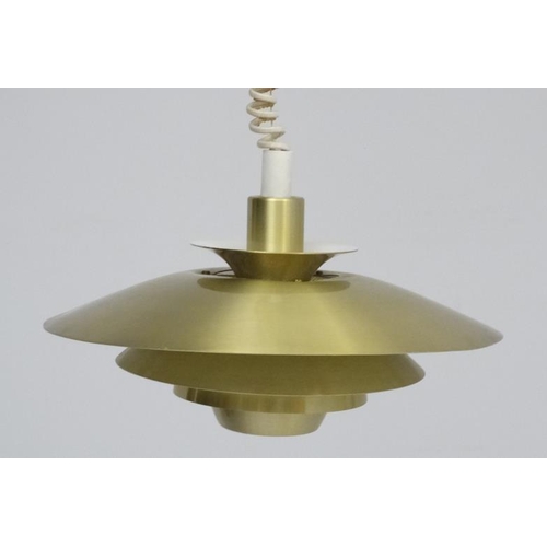 105 - Vintage Retro :    A Danish Pendant ceiling light by JEKA , Alexia 8079-H having  brushed bronze out... 