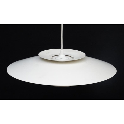 106 - Vintage Retro : A Danish Pendant ceiling light in the PH style having  white livery , measuring 19''... 