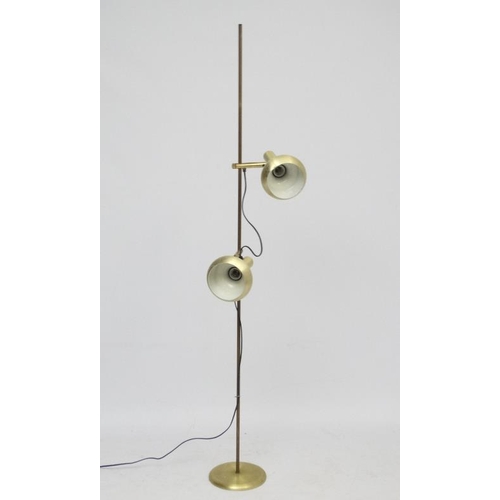 114 - Vintage Retro :   a Danish designed brushed bronze aluminium twin lamp multi directional spot lamp /... 