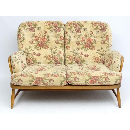 115 - Vintage Retro :  a British made suite by Ercol suit ( 2 seater Sofa+ 2 chairs , his and hers ) , Erc... 