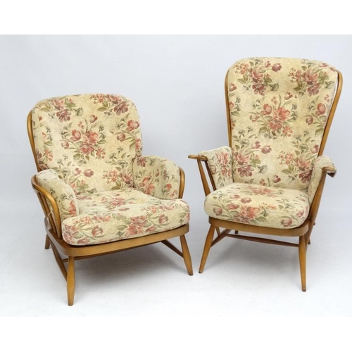 115 - Vintage Retro :  a British made suite by Ercol suit ( 2 seater Sofa+ 2 chairs , his and hers ) , Erc... 