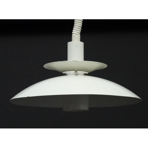 134 - Vintage Retro : A Danish Pendant Light in the PH style with white livery , 16'' diameter.