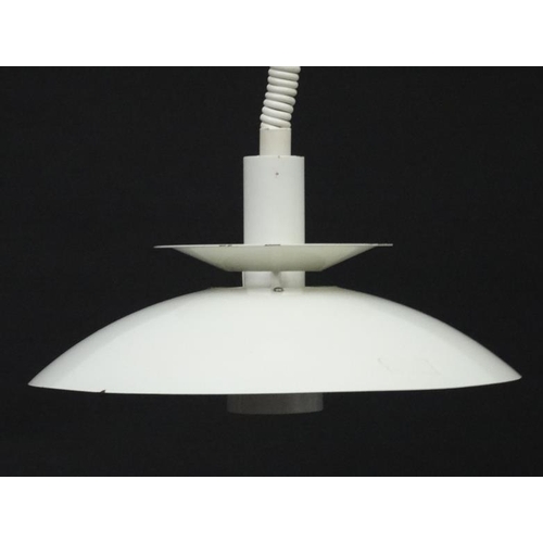 134 - Vintage Retro : A Danish Pendant Light in the PH style with white livery , 16'' diameter.