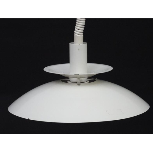 134 - Vintage Retro : A Danish Pendant Light in the PH style with white livery , 16'' diameter.