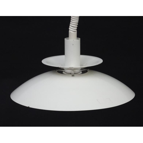 134 - Vintage Retro : A Danish Pendant Light in the PH style with white livery , 16'' diameter.