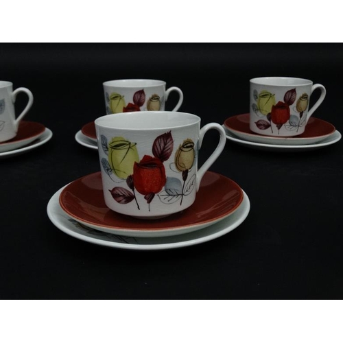 139 - Vintage Retro : A Myotts Ironstone ''Marrakesh'' pattern part tea set , comprising 6 cups, 6 saucers... 