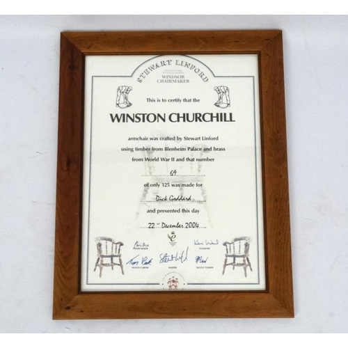 155 - Winston Churchill : a Stewart Linford Limited Edition 'Winston Churchill Armchair '- No.69 of 125 wi... 