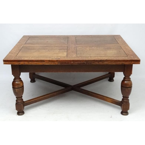 173 - An unusual large oak drawer leaf table c.1928. 47 /2'' wide x approx 108'' extended.