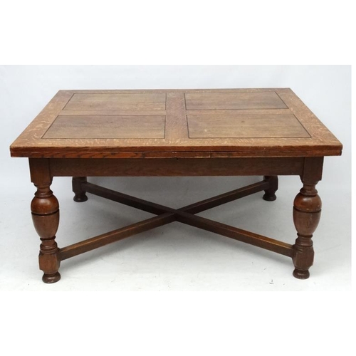 173 - An unusual large oak drawer leaf table c.1928. 47 /2'' wide x approx 108'' extended.