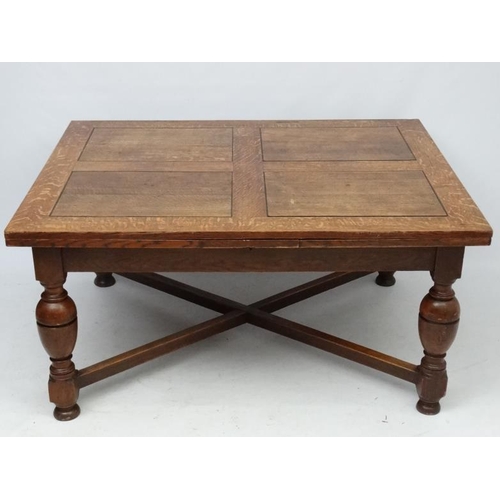 173 - An unusual large oak drawer leaf table c.1928. 47 /2'' wide x approx 108'' extended.