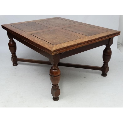 173 - An unusual large oak drawer leaf table c.1928. 47 /2'' wide x approx 108'' extended.