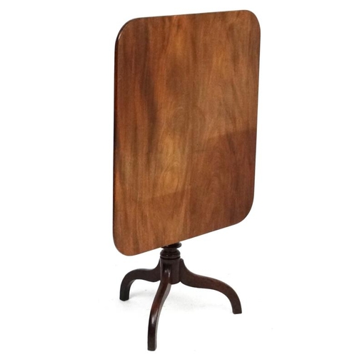 181 - A Georgian mahogany square topped tilt top tripod table 30 1/4'' x 34 1/2''