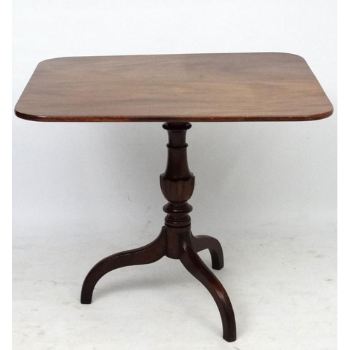 181 - A Georgian mahogany square topped tilt top tripod table 30 1/4'' x 34 1/2''