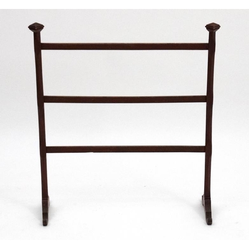 186 - A charming 19thC mahogany painted child's towel rail 28'' high x 25'' wide