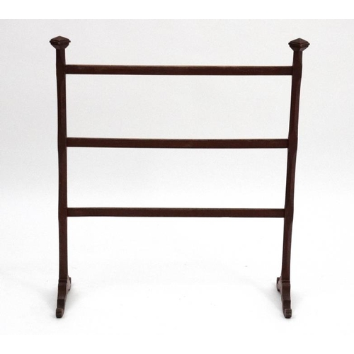 186 - A charming 19thC mahogany painted child's towel rail 28'' high x 25'' wide