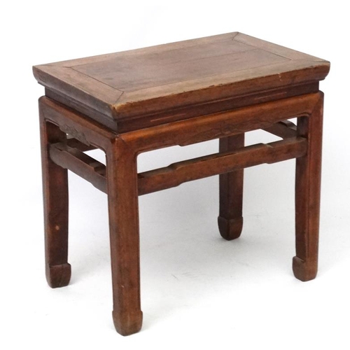 188 - A Chinese hardwood low occasional table 21'' long x 13 1/4'' deep x 13 1/2'' high