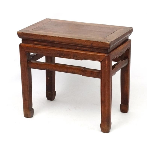 188 - A Chinese hardwood low occasional table 21'' long x 13 1/4'' deep x 13 1/2'' high