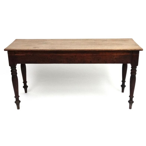 192 - A 19thC mahogany narrow long table 60'' long x 23 1/4'' wide x 29 1/2'' high