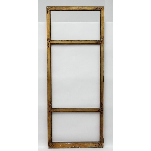 198 - A late 19th century Chinese gilt and black hand painted frame for 3 pictures ( tryptich ), Left - 16... 