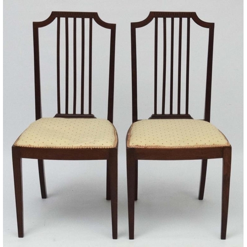 202 - A pair of c.1900 mahogany overstuffed boudoir chairs  37'' high