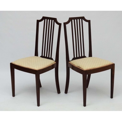 202 - A pair of c.1900 mahogany overstuffed boudoir chairs  37'' high