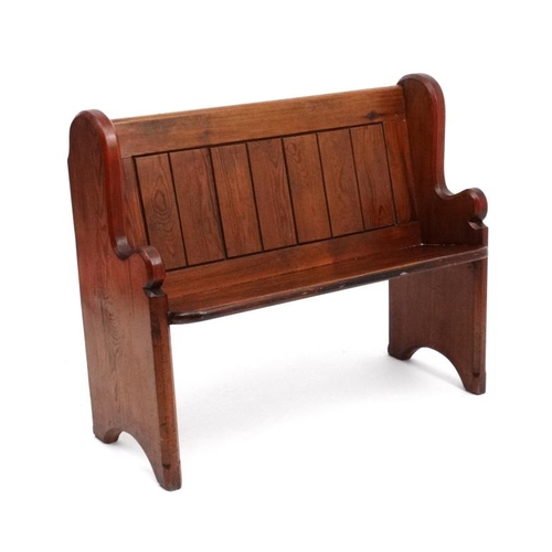 226 - A charming Edwardian narrow  pine bench / pew 41 1/2'' wide x 33 1/4'' high x 20 1/2'' deep