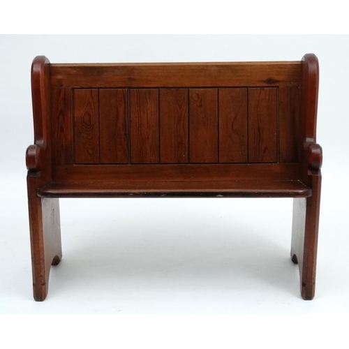 226 - A charming Edwardian narrow  pine bench / pew 41 1/2'' wide x 33 1/4'' high x 20 1/2'' deep