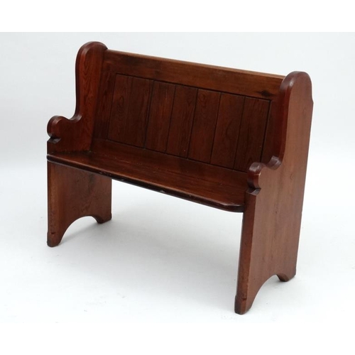 226 - A charming Edwardian narrow  pine bench / pew 41 1/2'' wide x 33 1/4'' high x 20 1/2'' deep